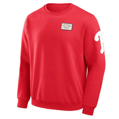 Red Philadelphia Phillies Darius Rucker Collection by Fanatics Washed Crew Neck Pullover Sweatshirt