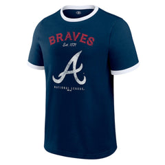 Navy Atlanta Braves Darius Rucker Collection by Fanatics Washed Ringer T-Shirt