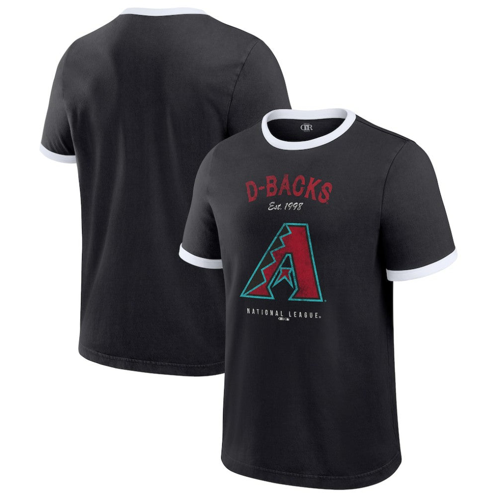 Black Arizona Diamondbacks Darius Rucker Collection by Fanatics Washed Ringer T-Shirt