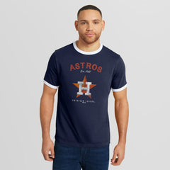 Navy Houston Astros Darius Rucker Collection by Fanatics Washed Ringer T-Shirt