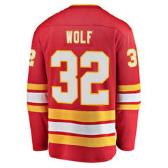 NHL Dustin Wolf Calgary Flames Fanatics Home Breakaway Jersey