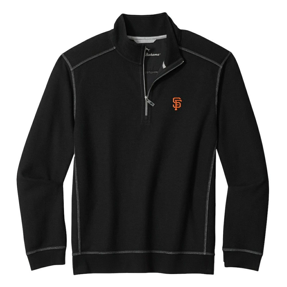 Black San Francisco Giants Tommy Bahama Montego Bay Half-Zip Sweatshirt