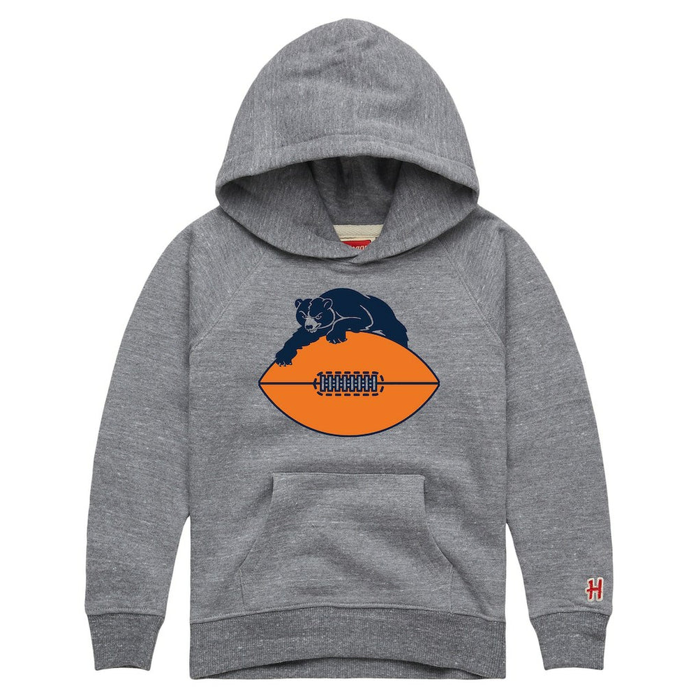 Homage Youth Hand Drawn Logo Tri-Blend Hoodie - Chicago Bears Hoodies