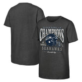 Youth Super Bowl LX Champions Prestigious Run Helmet T-Shirt - Seattle Seahawks T-shirts