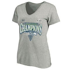 Women's 2025 NFC Champions Plus Size Hail Mary Tri-Blend V-Neck T-Shirt - Seattle Seahawks T-shirts