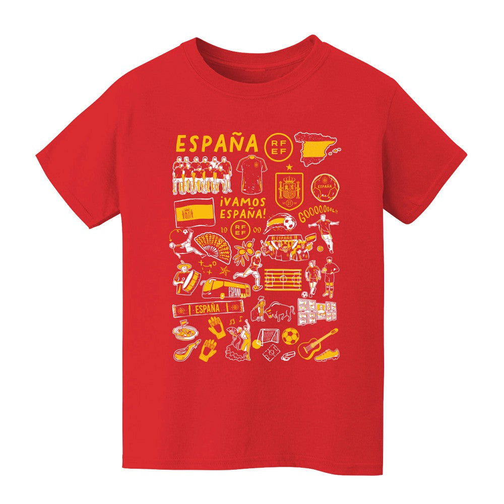 Spain National Team Vive La Fete Youth Impressions Artwork T-Shirt
