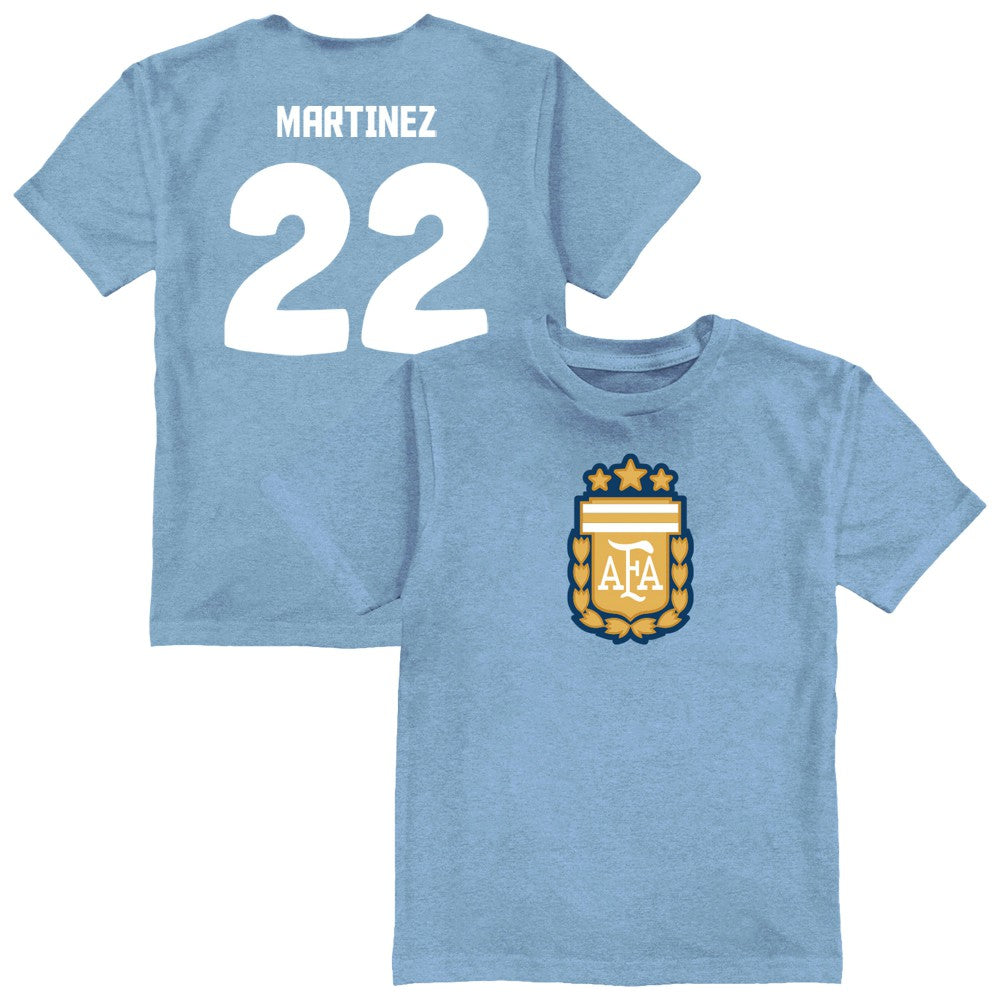 Lautaro Martinez Argentina National Team Vive La Fete Youth Player Name & Number Color Badge T-Shirt
