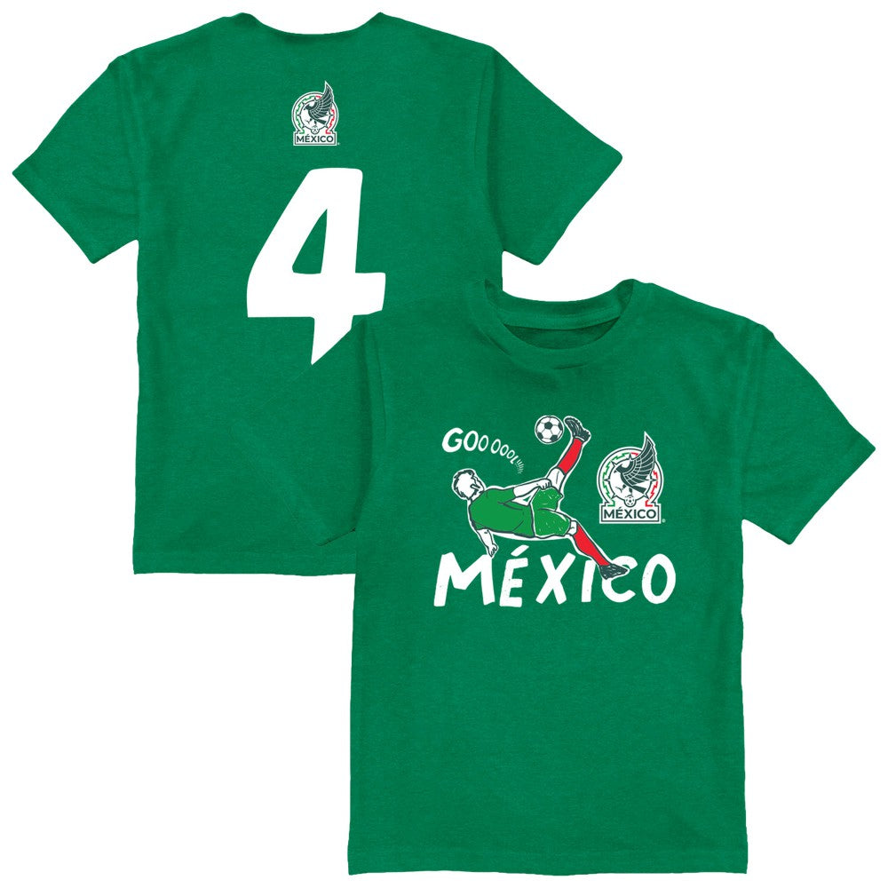 Edson Álvarez Mexico National Team Vive La Fete Youth Player Name & Number Chilena Style T-Shirt