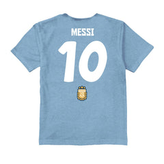 Lionel Messi Argentina National Team Vive La Fete Youth Player Name & Number Chilena Style T-Shirt