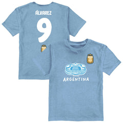 Julián Álvarez Argentina National Team Vive La Fete Youth Player Name & Number Stadium Style T-Shirt