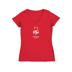 France National Team Vive La Fete Women's Color Badge V-Neck Fitted T-Shirt