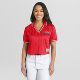Red Philadelphia Phillies WEAR by Erin Andrews Women's Cropped Polo