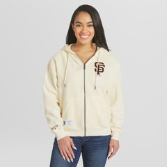 Cream San Francisco Giants WEAR by Erin Andrews Women's Full-Zip Hoodie