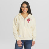 Cream Philadelphia Phillies WEAR by Erin Andrews Women's Full-Zip Hoodie