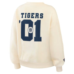 Cream Detroit Tigers WEAR by Erin Andrews Women's Heavyweight Crew Neck Sweatshirt