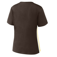 Brown San Diego Padres WEAR by Erin Andrews Women's Notch Neck Cropped T-Shirt