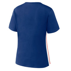 Royal Chicago Cubs WEAR by Erin Andrews Women's Notch Neck Cropped T-Shirt