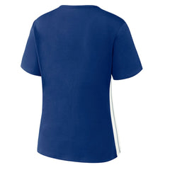 Royal Los Angeles Dodgers WEAR by Erin Andrews Women's Notch Neck Cropped T-Shirt