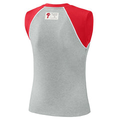 Heather Gray Philadelphia Phillies WEAR by Erin Andrews Women's Cropped Raglan Tank Top