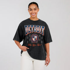 Black Detroit Tigers WEAR by Erin Andrews Women's Oversized Boyfriend T-Shirt