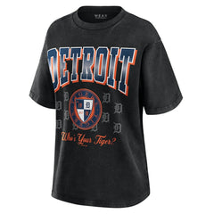 Black Detroit Tigers WEAR by Erin Andrews Women's Oversized Boyfriend T-Shirt