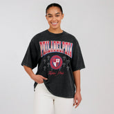 Black Philadelphia Phillies WEAR by Erin Andrews Women's Oversized Boyfriend T-Shirt