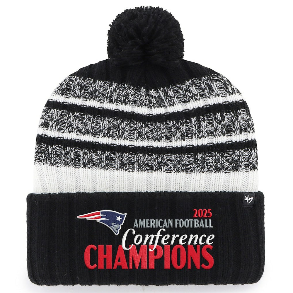 '47 2025 AFC s Tavern Cuffed Knit Hat with Pom - New England Patriots Hats