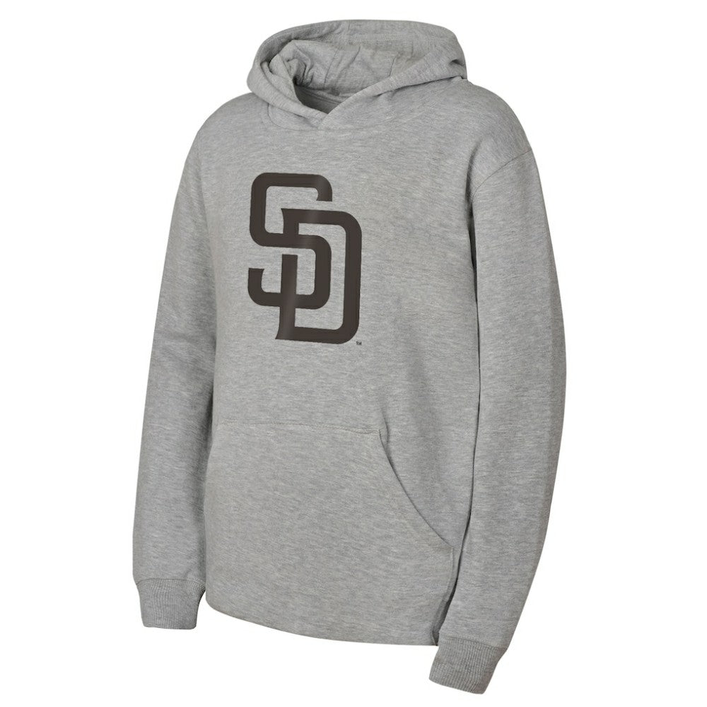 Gray San Diego Padres Outerstuff Youth Primary Logo Fleece Hoodie