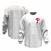 White Philadelphia Phillies Fanatics Women's Baseball Stitch Spirit Jersey Long Sleeve T-Shirt