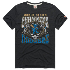 Charcoal Los Angeles Dodgers x Grateful Dead Homage 2026 Gold Collection Label Tri-Blend T-Shirt