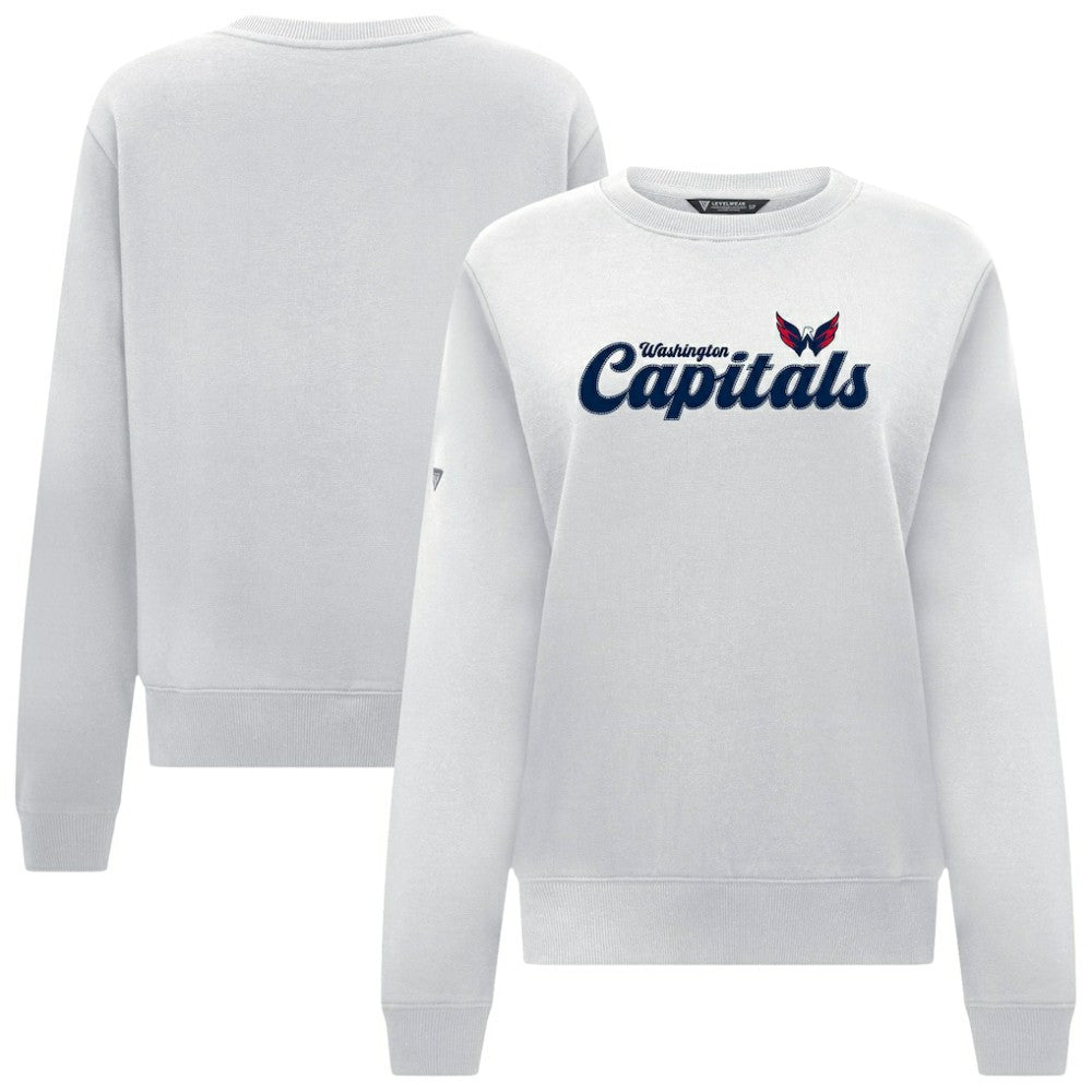 NHL Washington Capitals Levelwear Women's Yvette Big Script Tri-Blend Sweatshirt