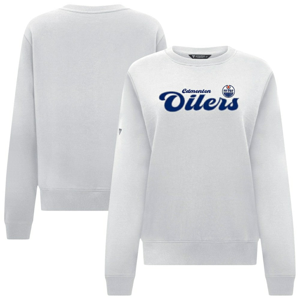 NHL Edmonton Oilers Levelwear Women's Yvette Big Script Tri-Blend Sweatshirt