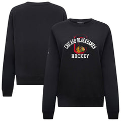 NHL Chicago Blackhawks Levelwear Women's Yvette Limelight Big Letter Sweatshirt