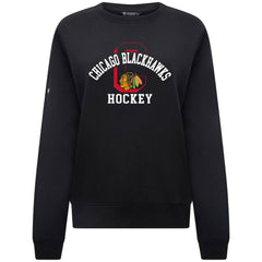 NHL Chicago Blackhawks Levelwear Women's Yvette Limelight Big Letter Sweatshirt