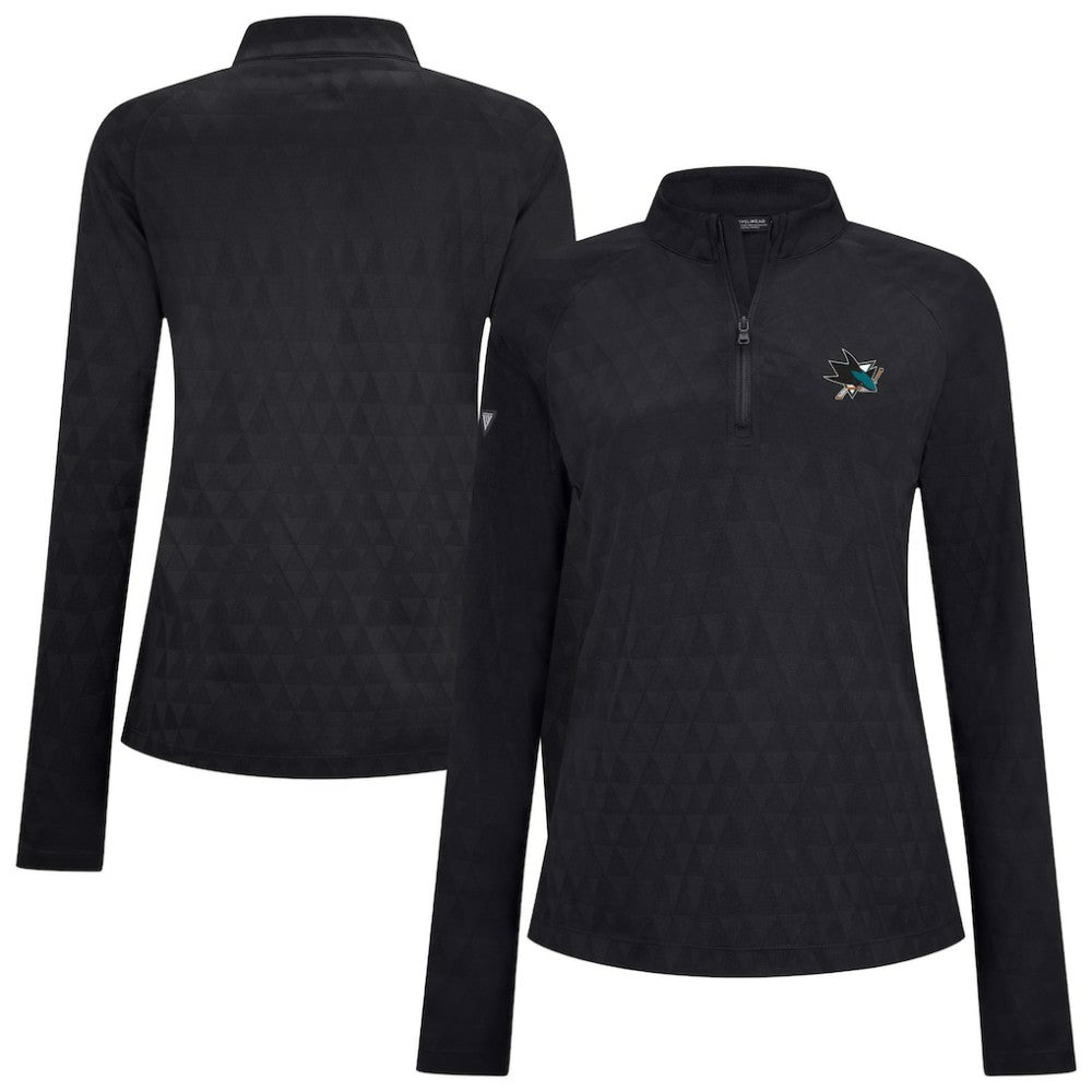 NHL San Jose Sharks Levelwear Women's Spike Raglan Quarter-Zip Top