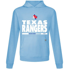 Light Blue Texas Rangers Levelwear Relay Center Stage Long Sleeve Hooded T-Shirt