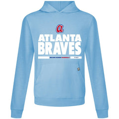 Light Blue Atlanta Braves Levelwear Relay Center Stage Long Sleeve Hooded T-Shirt