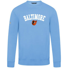Light Blue Baltimore Orioles Levelwear Zane Felt Arch Pullover Sweatshirt