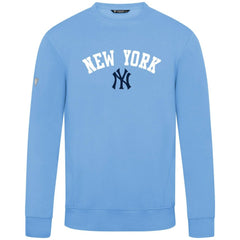 Light Blue New York Yankees Levelwear Zane Felt Arch Pullover Sweatshirt