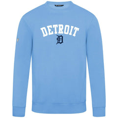Light Blue Detroit Tigers Levelwear Zane Felt Arch Pullover Sweatshirt
