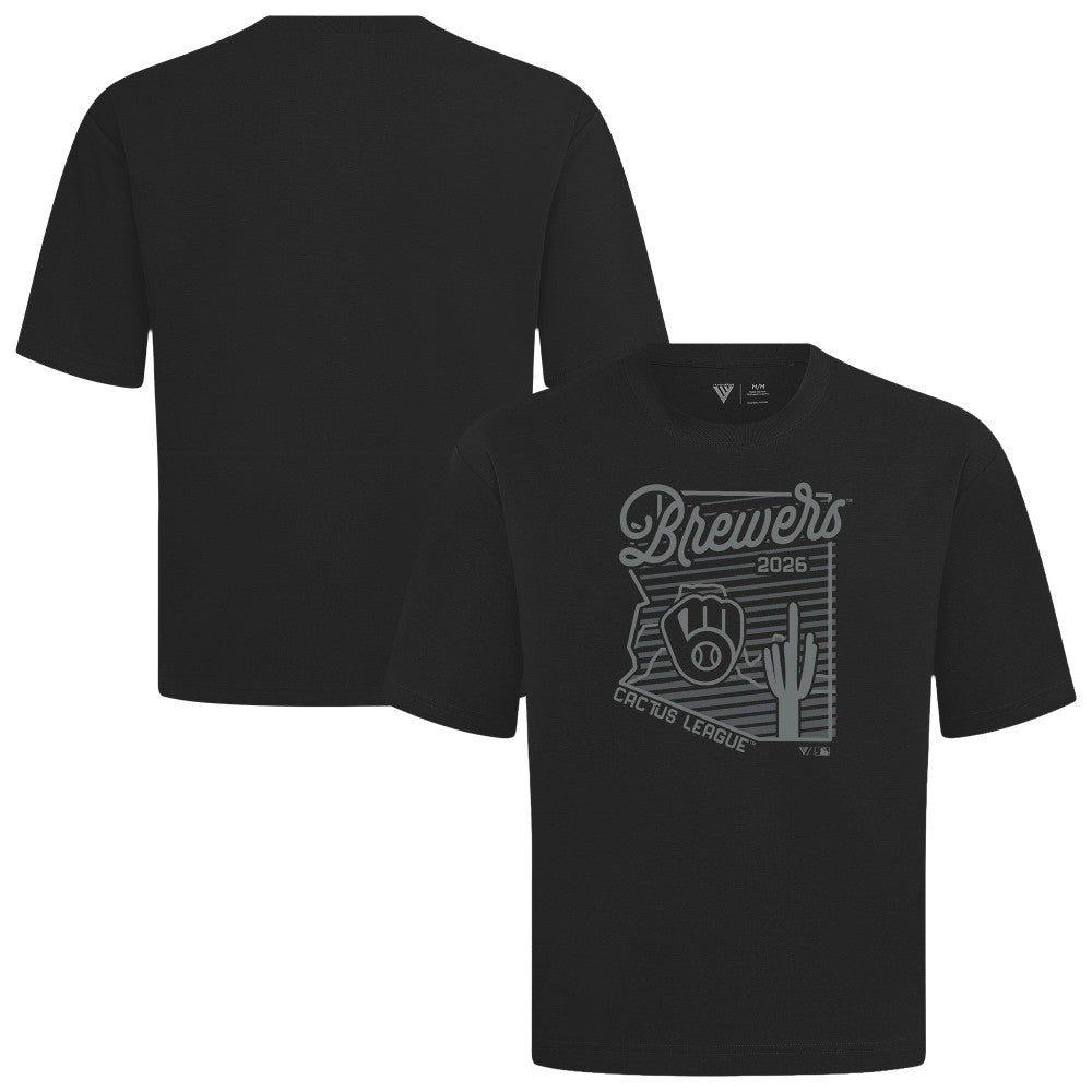 Black Milwaukee Brewers Levelwear Sunrise Luxe Signature Knit T-Shirt