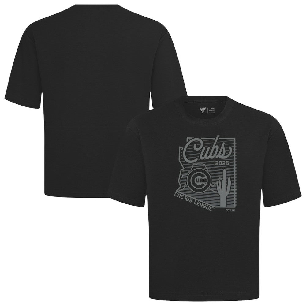 Black Chicago Cubs Levelwear Sunrise Luxe Signature Knit T-Shirt