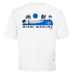 White Miami Marlins Levelwear Luxe Signature Knit T-Shirt