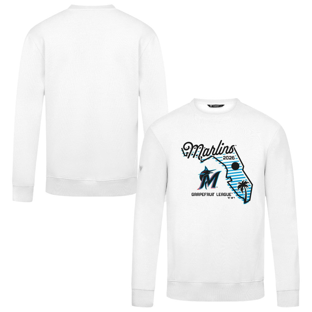 White Miami Marlins Levelwear Zane Sunrise Sweatshirt