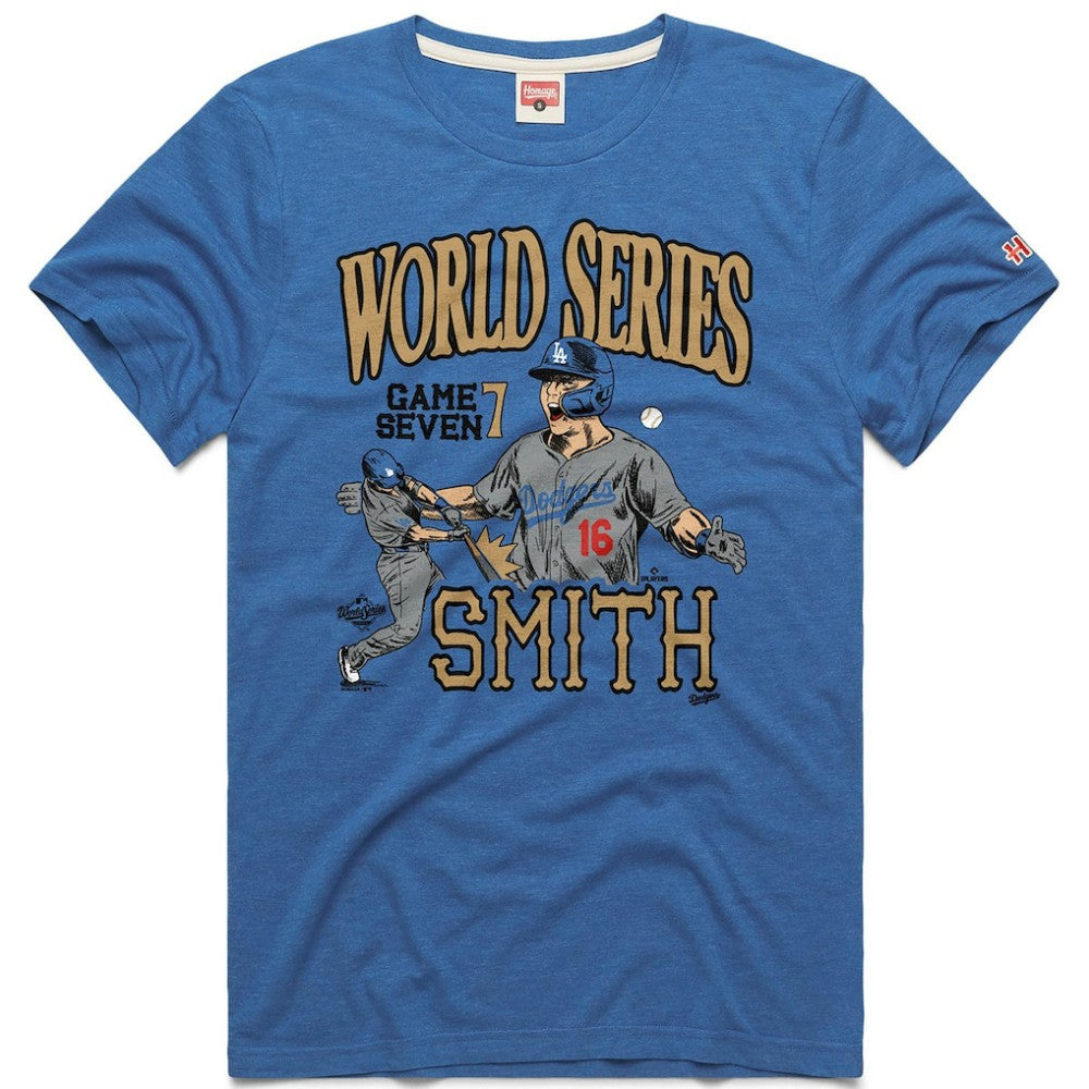 Royal Will Smith Los Angeles Dodgers Homage Unisex 2026 Gold Collection Game Seven Tri-Blend T-Shirt