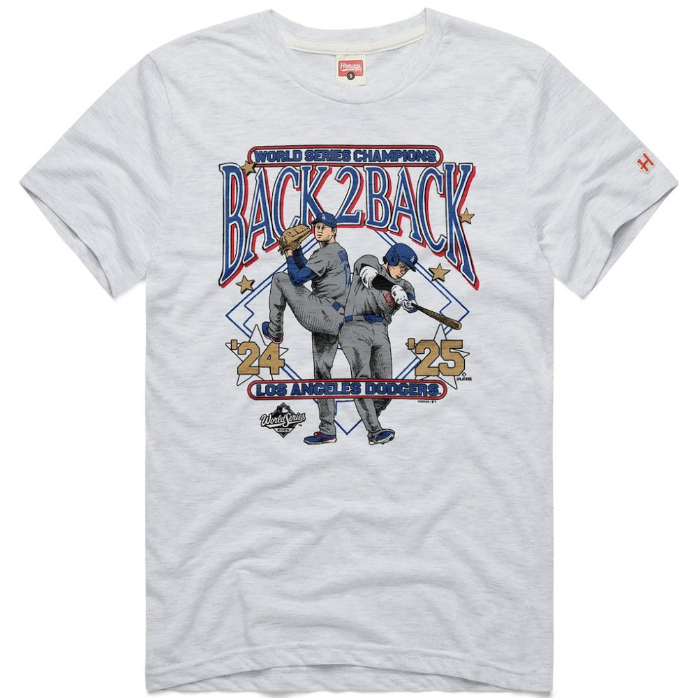 Ash Shohei Ohtani Los Angeles Dodgers Homage Unisex 2026 Gold Collection Back-to-Back World Series Champions Tri-Blend T-Shirt