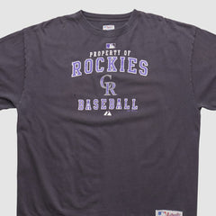 Charcoal Colorado Rockies Majestic 2000s T-shirt