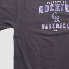 Charcoal Colorado Rockies Majestic 2000s T-shirt