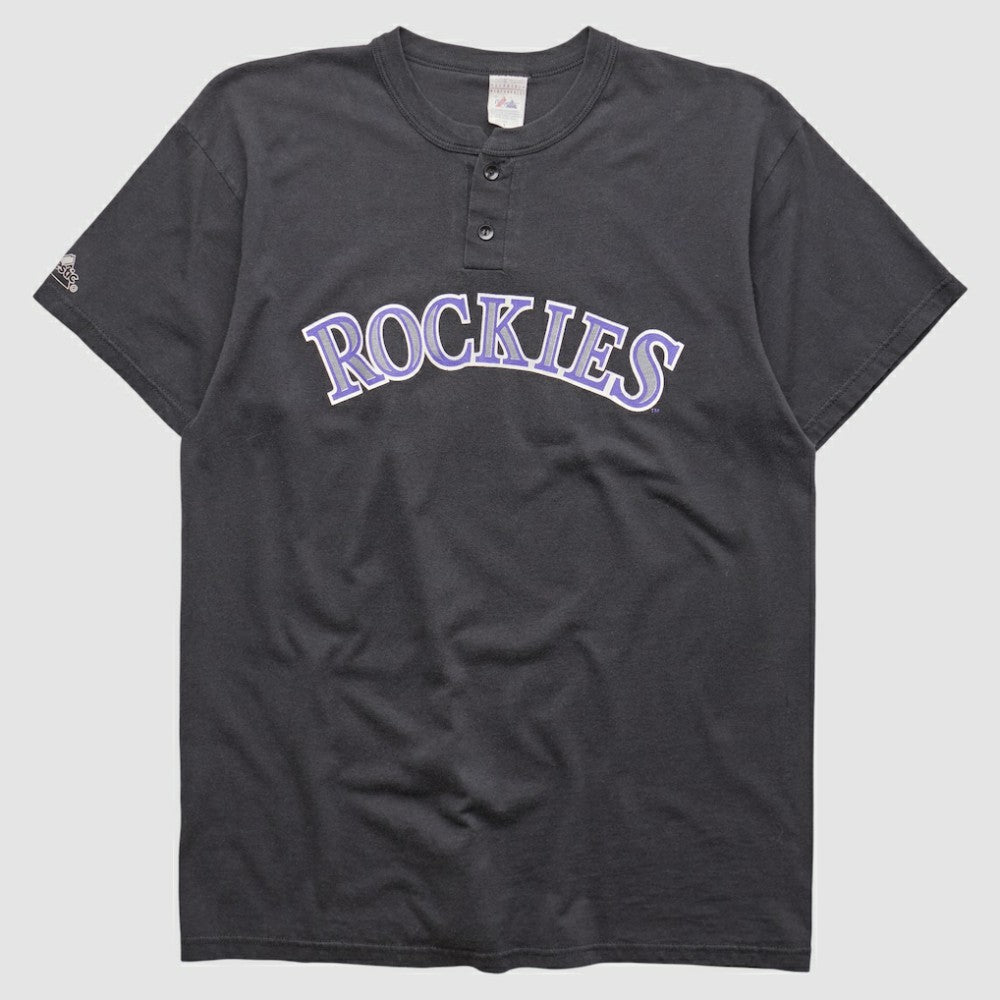 Black Colorado Rockies Majestic 2000s T-shirt