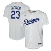 White Kyle Tucker Los Angeles Dodgers Nike Youth Home Replica Jersey